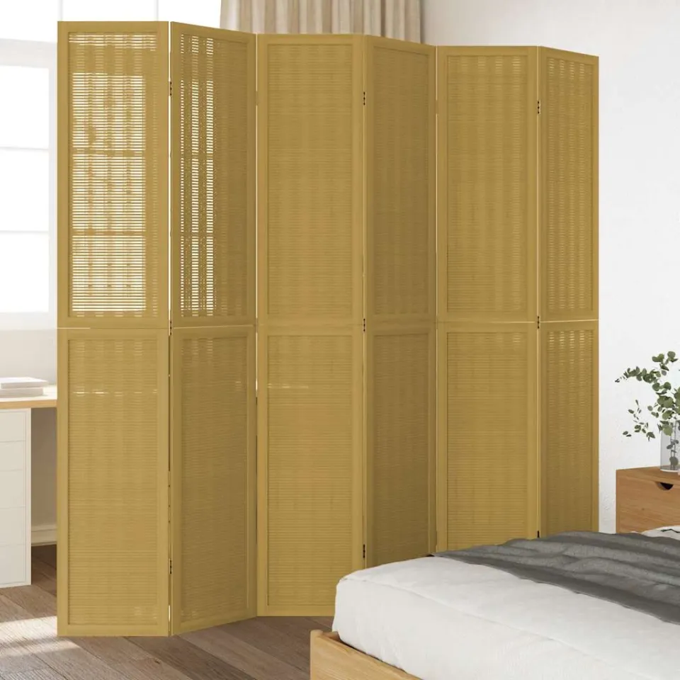 vidaXL Kamerscherm met 6 panelen massief paulowniahout bruin, foto 4