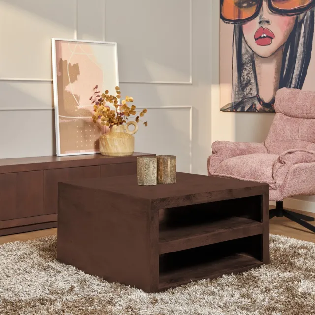 Starfurn Salontafel Brussel - Bruin - 80x80x40 cm