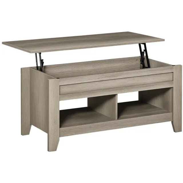 Homcom Salontafel-105x74x61.5cm-E1 Klasse Spaanplaat-Eik