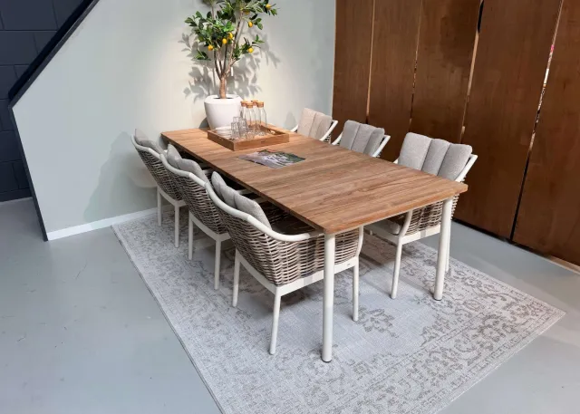 Apple Bee Milou Tuinset 7-delig Oyster Nr.3 - Showroommodel (6 x stoelen, 1 x tafel) - zonder schade