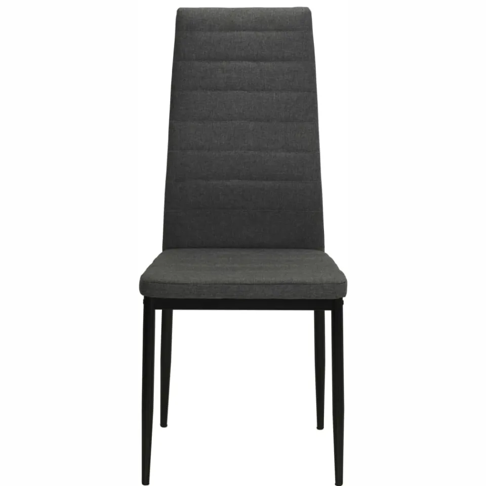 vidaXL Eetkamerstoelen 6 st stof donkergrijs grijs, foto 3