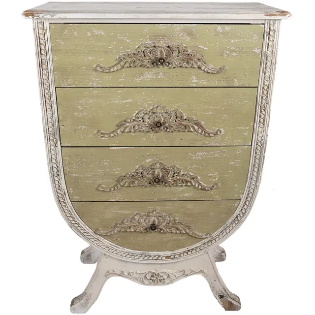 Clayre & Eef Ladekast 81x36x113 cm Wit Groen Hout