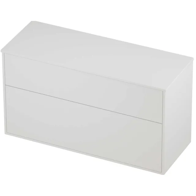Proline Deck Badmeubelset Voor Grepen Asymmetrisch Kader 2 Laden 120x46x67 cm Mat White Mat Wit