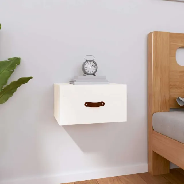 vidaXL Nachtkastje wandgemonteerd 40x29,5x22 cm wit