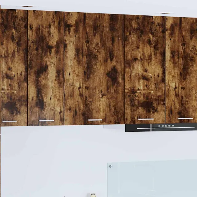 vidaXL Hangkast Gerookte Eik en Wit 50 x 31 x 80 cm Bewerkt hout Bruin