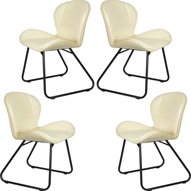 Casa Moro Moderne eetkamerstoelen van beige echt leer – comfortabele vergader- & bezoekersstoelen Lederstuhl Beige