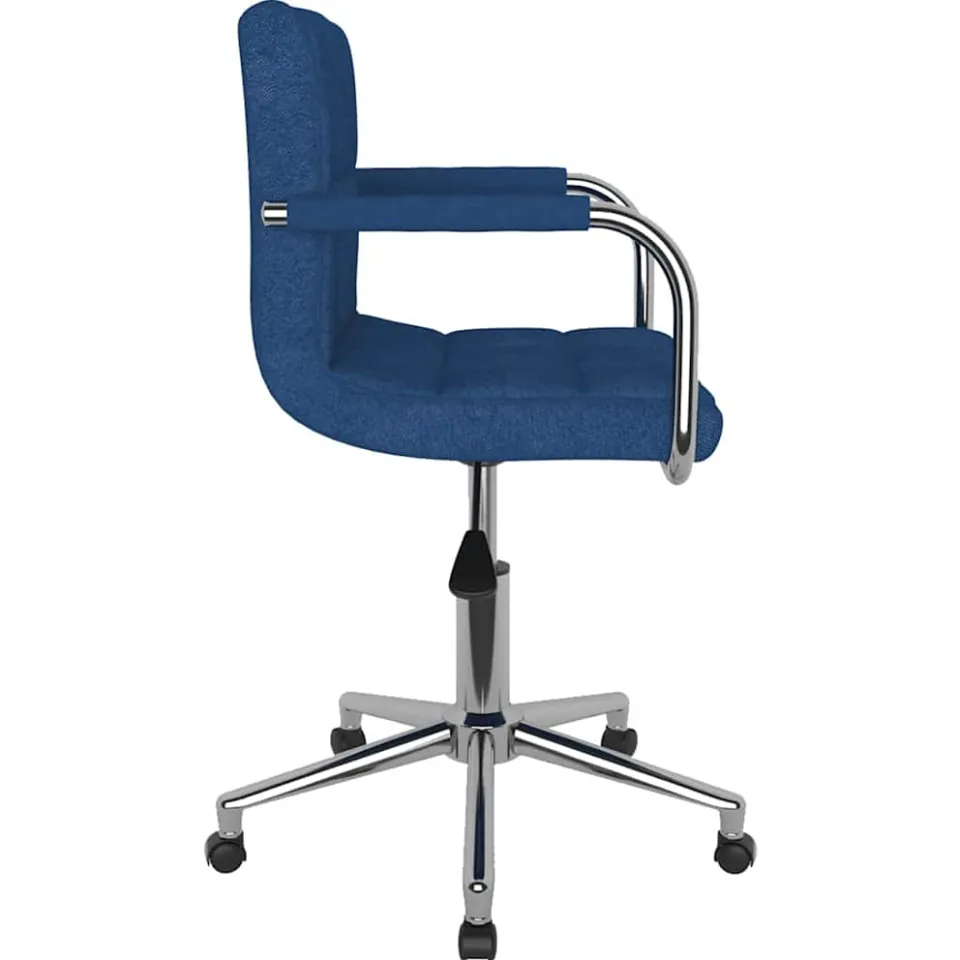 vidaXL Eetkamerstoel draaibaar stof blauw, foto 3