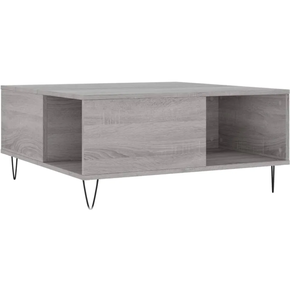 vidaXL Salontafel 80x80x36,5 cm bewerkt hout grijs sonoma eikenkleurig, foto 3