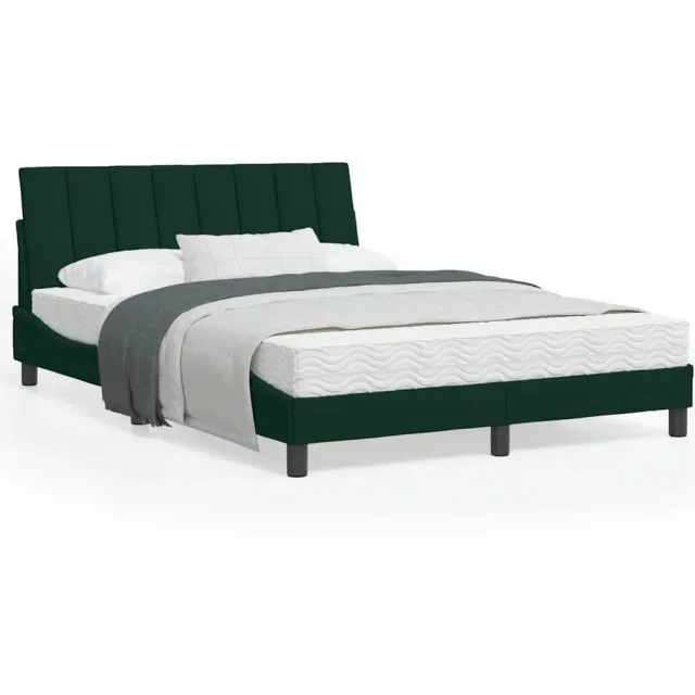 vidaXL Bed met matras "Hanko" fluweel donkergroen 120x200 cm