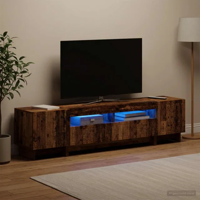 vidaXL 5-delige LED TV-kast Oud hout Bewerkt hout Grijs
