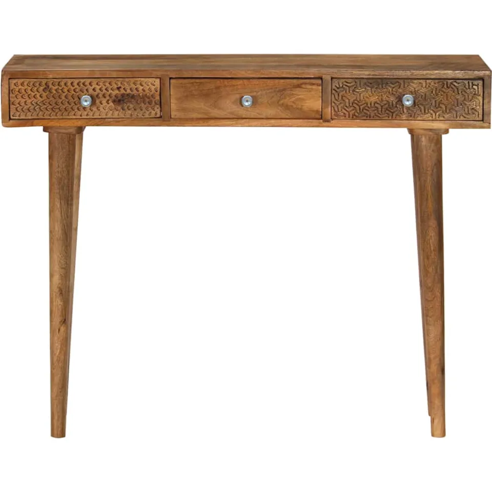 vidaXL Wandtafel 102x30x79 cm massief mangohout Bruin