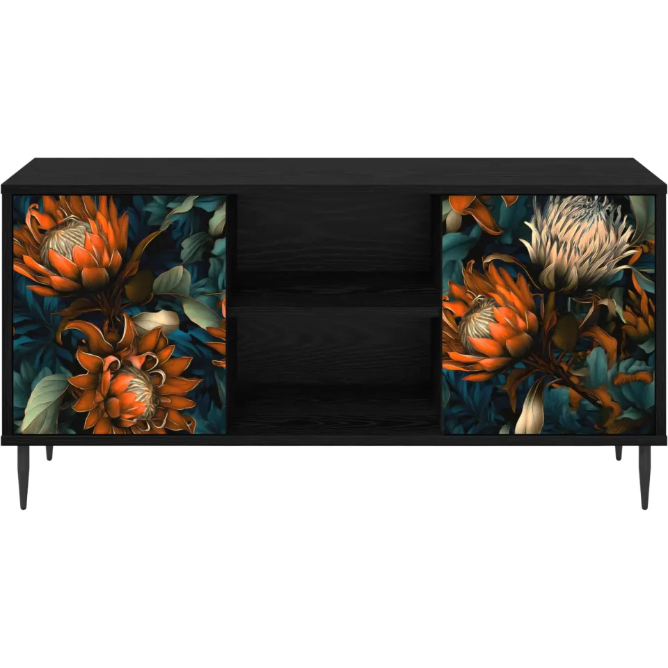 vidaXL Tv-meubel LOCHEM 102 x 33 x 51 cm Zwart eiken Bewerkt hout, foto 4