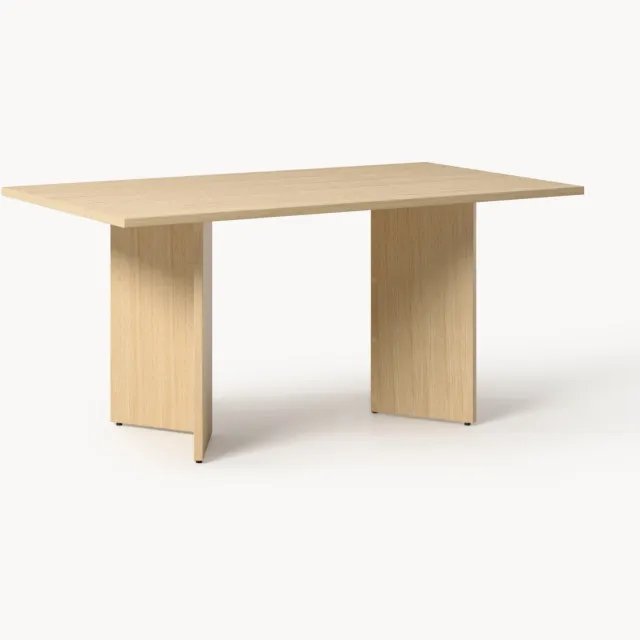 Westwing Collection Houten eettafel Toni, in verschillende formaten beige