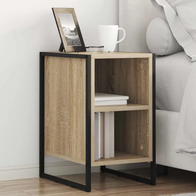 vidaXL Nachtkastje Sonoma Eiken 39.5 x 30 x 50 cm Bewerkt hout, foto 2