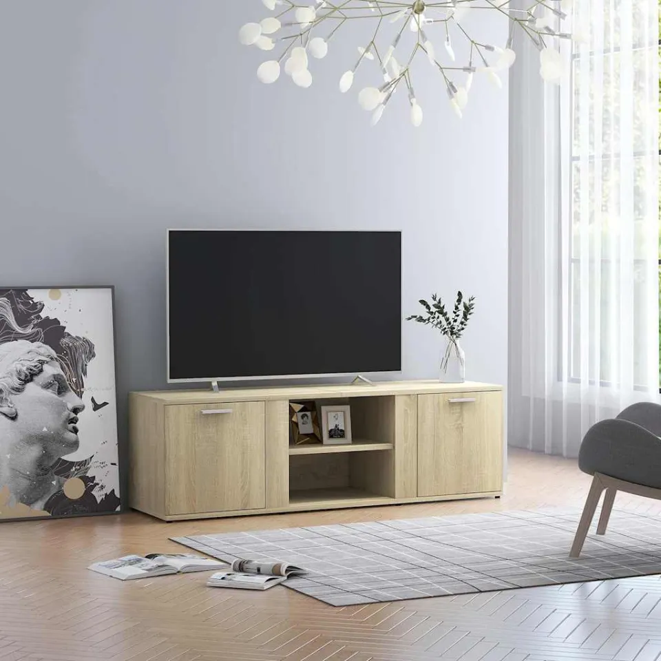 vidaXL Tv-meubel 120x34x37 cm bewerkt hout sonoma eikenkleurig, foto 3