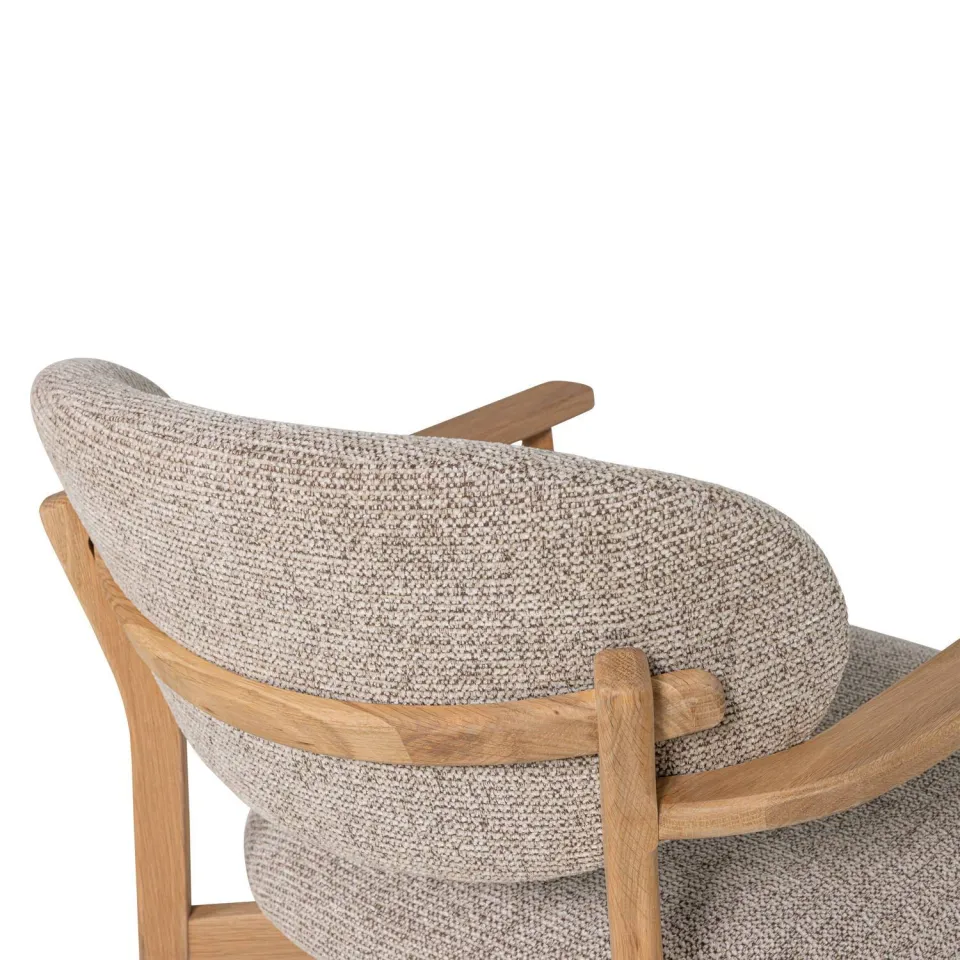 WOOOD Udar Fauteuil Met Houten Frame - Polyester - Naturel, foto 6