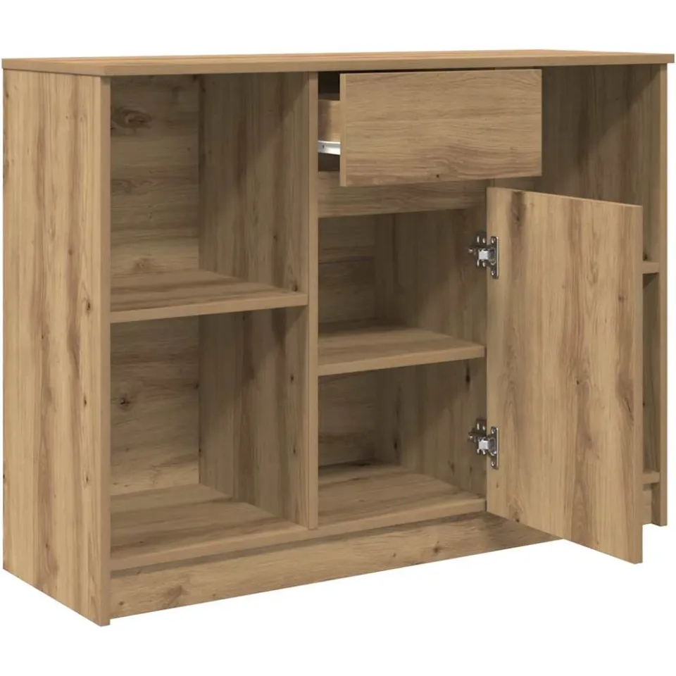 vidaXL Dressoir lade 101x35x76 cm spaanplaat artisanaal eikenkleurig, foto 4