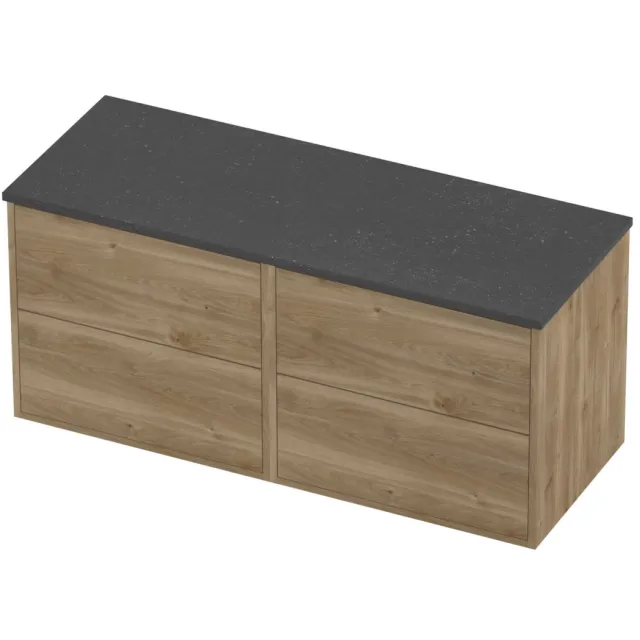 Proline Deck Badmeubelset Hardsteen Voor Grepen 120x46x54 cm Blue Stone Cider Oak Eiken