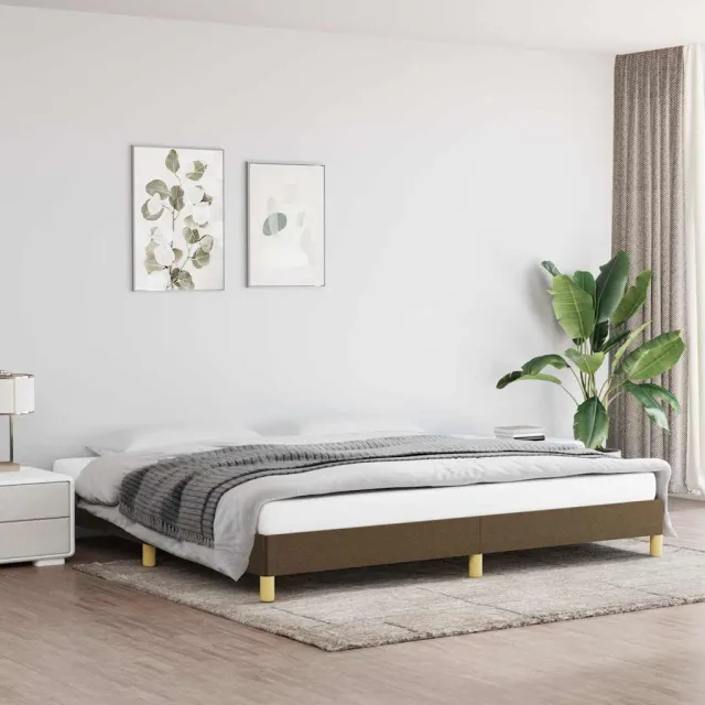 vidaXL Bedframe zonder matras stof donkerbruin 200x200 cm