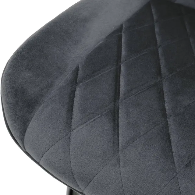 ml-design Set van 2 Eetkamerstoelen Eetkamerstoel met rugleuning en armleuningen, antraciet, fluwelen zitting, metalen poten, Keukenstoelen Woonkamerstoelen Stoelen met bekleding
