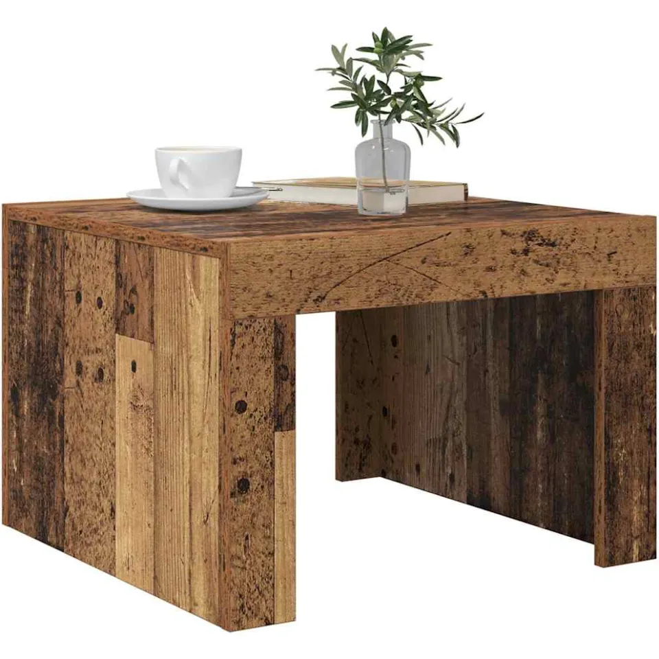 vidaXL Salontafel Oudhout 50 x 50 x 35 cm Bewerkt hout Bruin