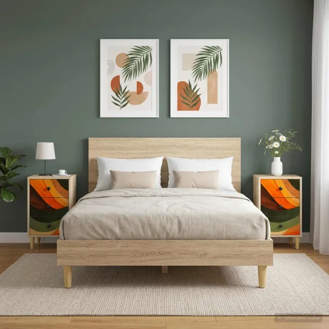 vidaXL Nachtkastje BONN 2 st Sonoma Eiken 36 x 33 x 60 cm Bewerkt hout, foto 2