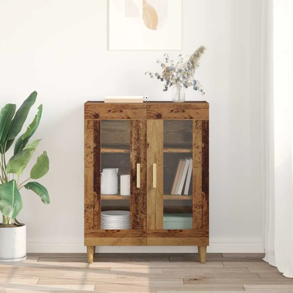 vidaXL Dressoir Oud Hout 69,5 x 34 x 90 cm Bewerkt hout bruin, foto 3