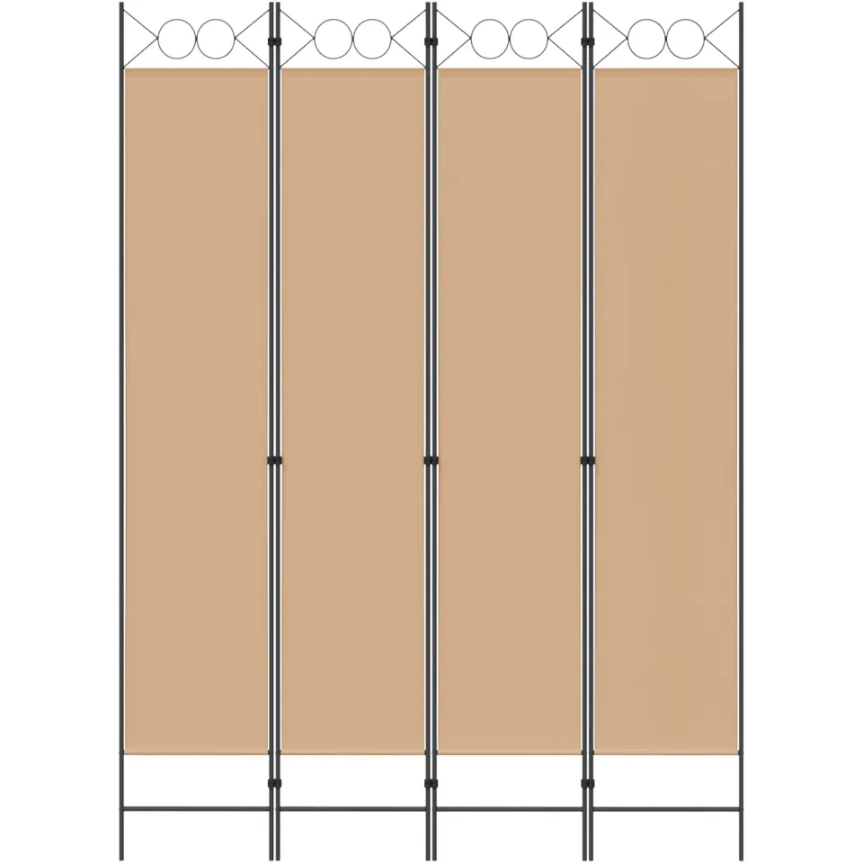 vidaXL 4-panelen roomdivider Beige 160 x 220 cm Stof, foto 4