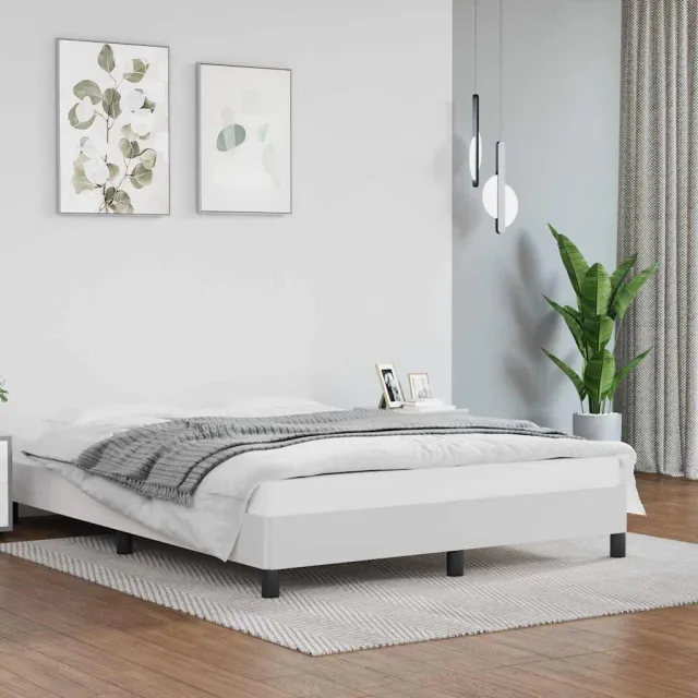 vidaXL Bedframe kunstleer wit 140x200 cm