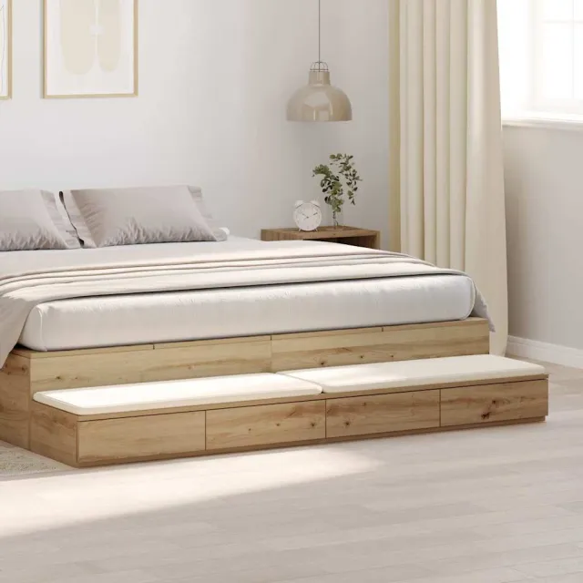 vidaXL Bedlades Artisan Eiken 180 x 36,5 x 16,5 cm Bewerkt hout, foto 2
