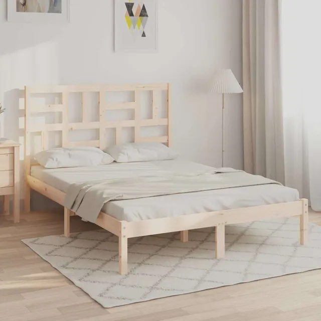 vidaXL Bedframe zonder matras massief hout 140x200 cm Bruin