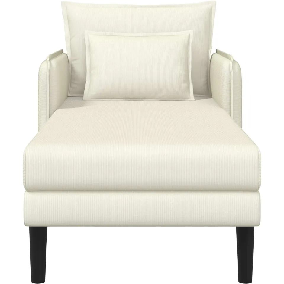 vidaXL Grote chaise longue Crèmekleurig Katoenen stof