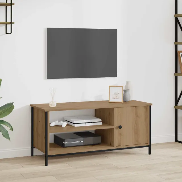 vidaXL TV-kast 100 x 40 x 45 cm Artisan Eiken Bewerkt hout, foto 2