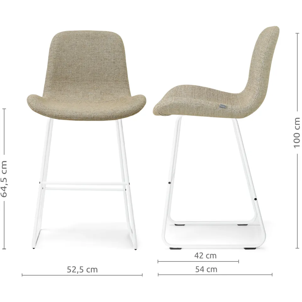 Nolon Nino-Fé barkruk taupe melange - wit onderstel - 65 cm, foto 2