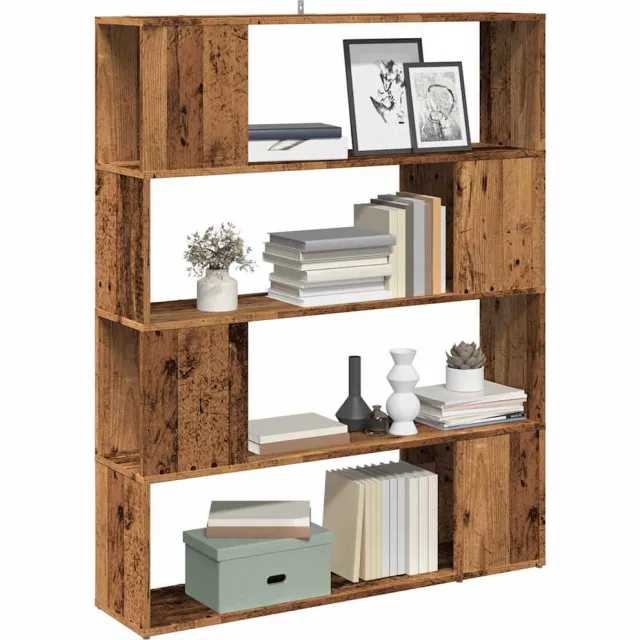 vidaXL Boekenkast / kamerscherm 100x24x124,5 cm oud houtkleurig Bruin