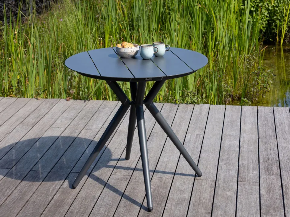 Bellagio tuinmeubelen Bellagio Cino/Sora ø90cm dining tuinset 3-delig stapelbaar grijs, foto 5