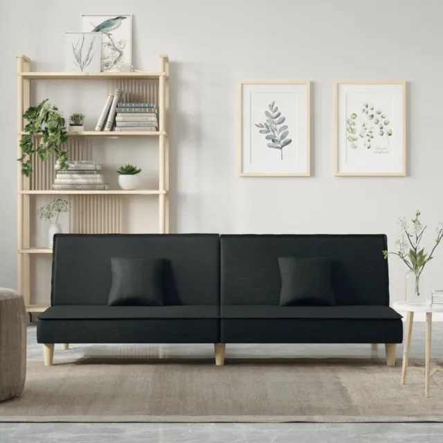 vidaXL Slaapbank stof zwart