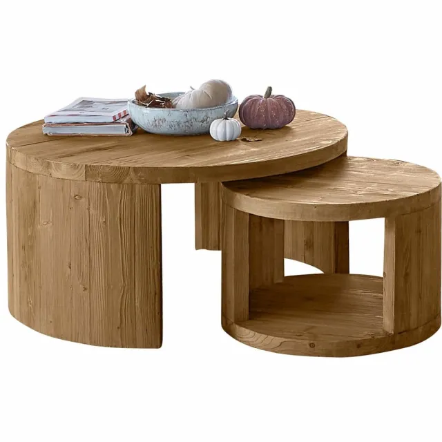Loberon Salontafel set van 2 Torivine bruin