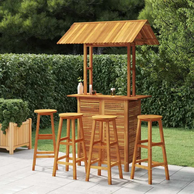 vidaXL 5-delige Tuinbarset massief acaciahout bruin, foto 2