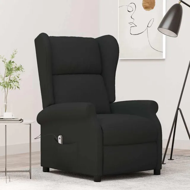 vidaXL Fauteuil verstelbaar elektrisch stof zwart