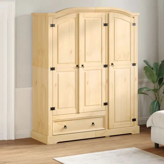 vidaXL Kledingkast Corona 151,5x52x186 cm massief grenenhout bruin, foto 2