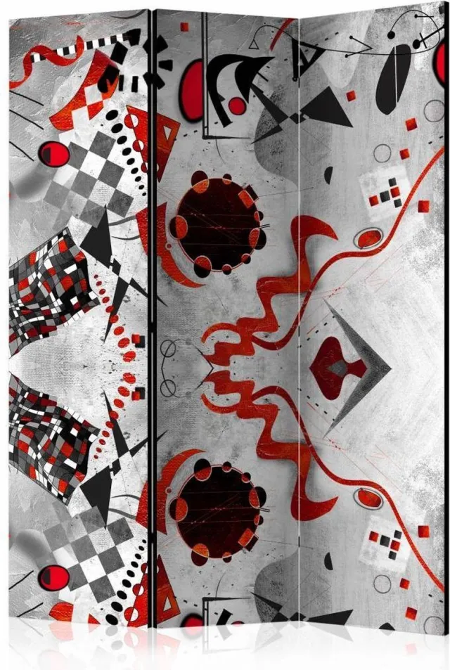 karo-art Vouwscherm / Kamerscherm - Geometrische kosmos 135x172cm, gemonteerd geleverd, dubbelzijdig geprint Multikleur