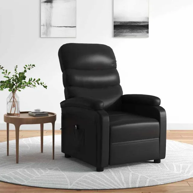 vidaXL Fauteuil elektrisch verstelbaar kunstleer zwart