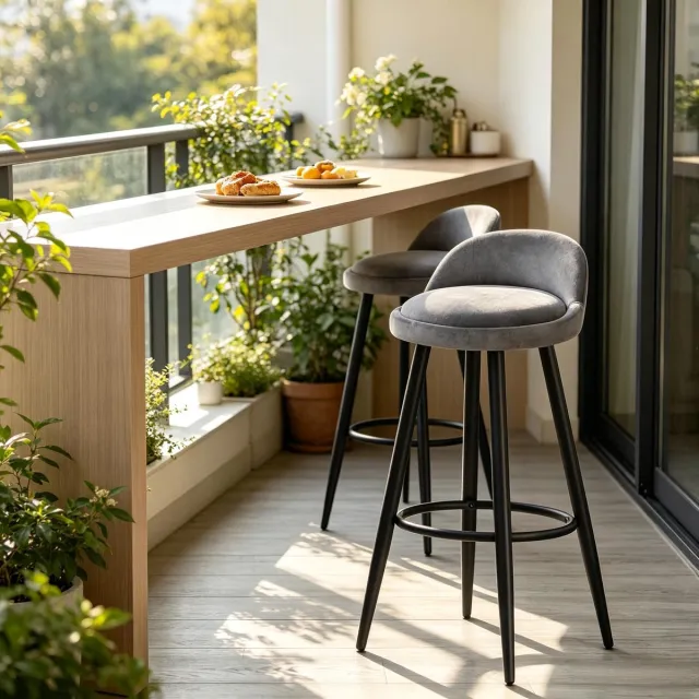 MODENUIT Barkruk 78,5 cm - Met Rugleuning En Voetsteun - Voor Keuken, Bar En Eiland - Velvet - Donkergrijs