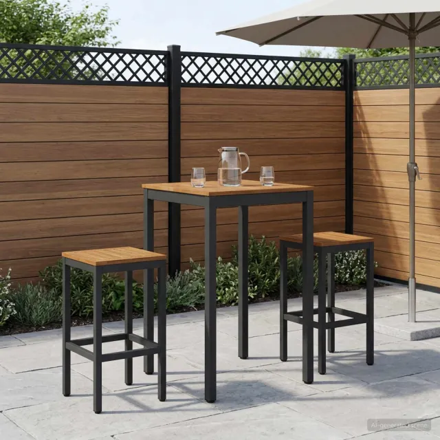 vidaXL Tuinbar Tafel NAARDEN Naturel en Zwart 60 x 60,5 x 105 cm, foto 2