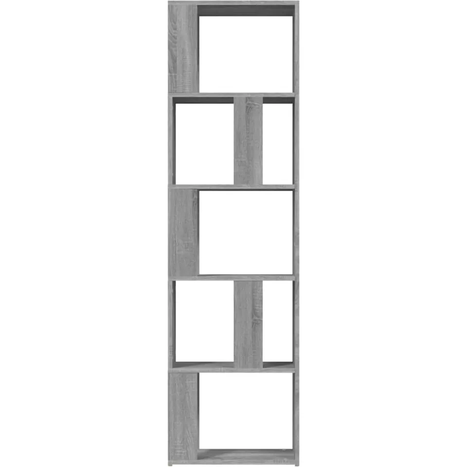 vidaXL Boekenkast 45x24x160 cm bewerkt hout grijs sonoma eikenkleurig, foto 4