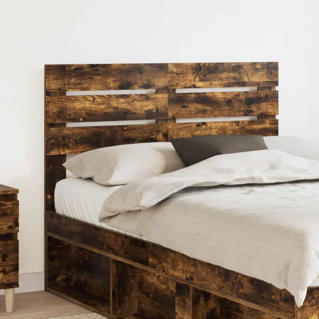 vidaXL Hoofdbord Gerookt eiken Bewerkt hout Bruin