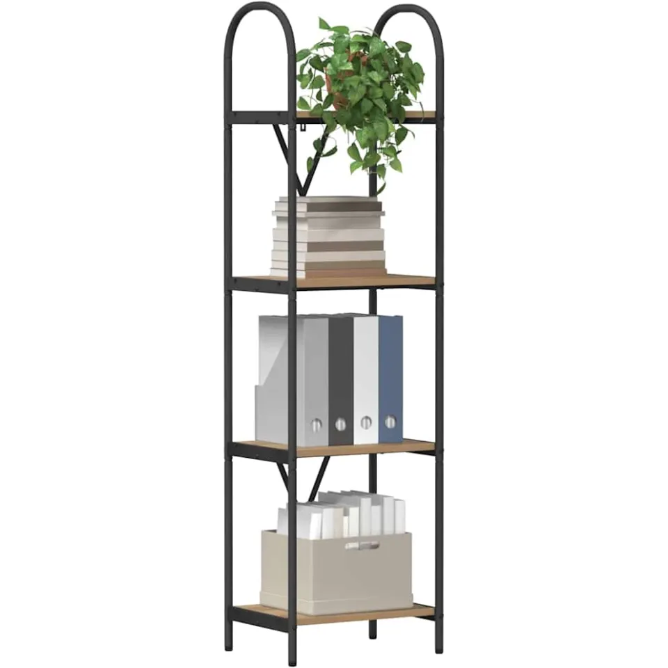 vidaXL Boekenkast 4-laags 40 x 30 x 146 cm Bewerkt hout Artisan Eiken Bruin