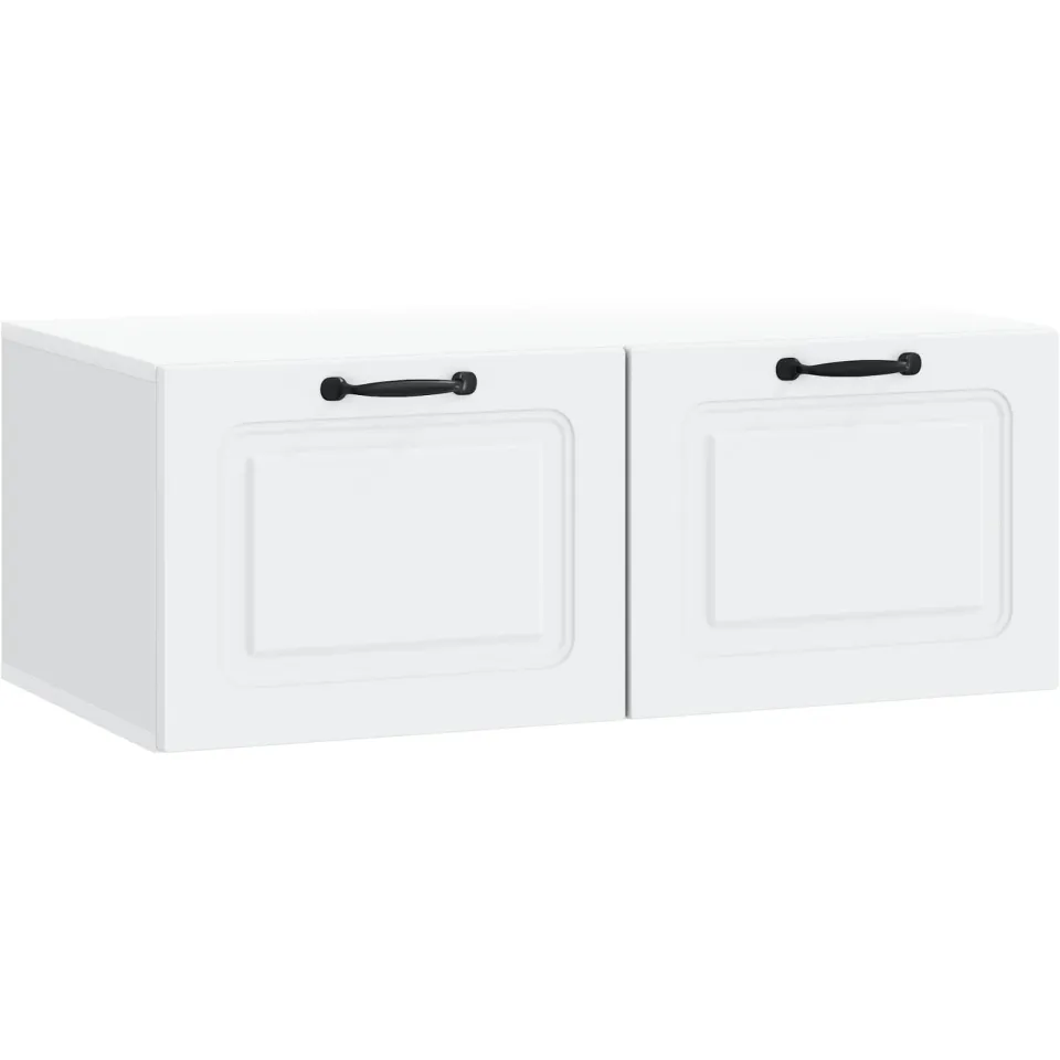 vidaXL Wandbeugel TV-kast Wit 78,5 x 41 x 30 cm Bewerkt hout, foto 3