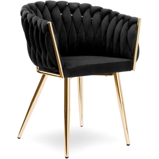 JustSit Stoel Fauteuil voor woonkamer IMPERIA fluweel zwart GLAMOUR LOFT 1 st.